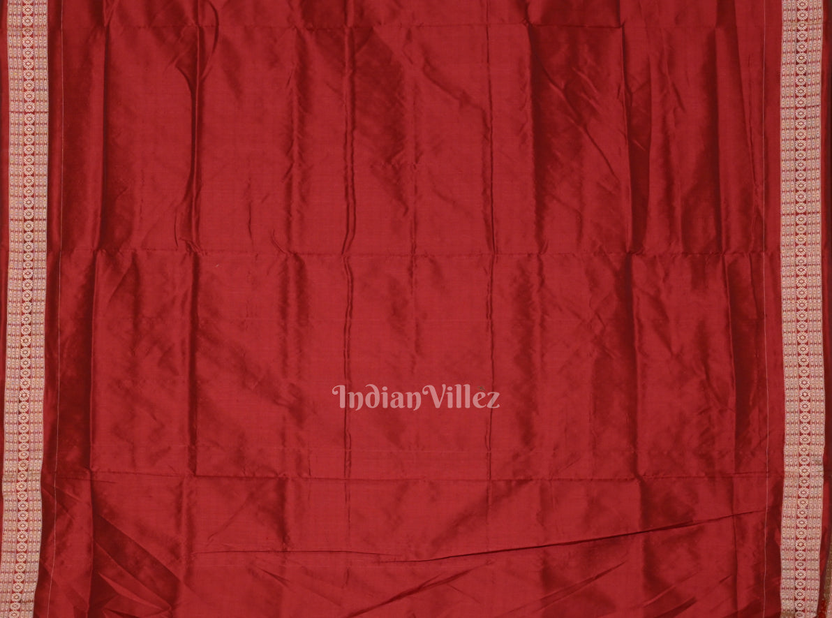 Coffee Tree Motif Odisha Ikat Sambalpuri Silk Saree