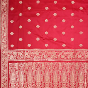 Exclusive Bridal Rose Pink Soft Pure Mashru Satin Silk Banarasi Saree