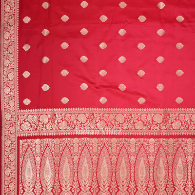 Exclusive Bridal Rose Pink Soft Pure Mashru Satin Silk Banarasi Saree