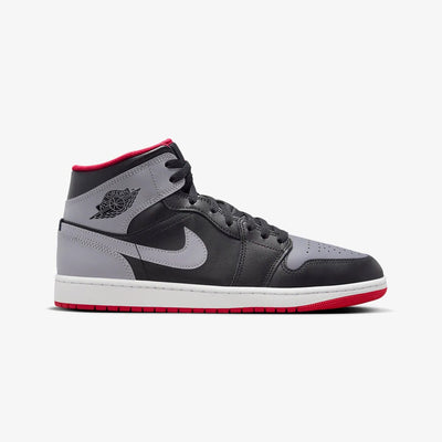 Jordan | AIR JORDAN 1 MID  { BLACK/CEMENT GREY-FIRE RED-WHITE