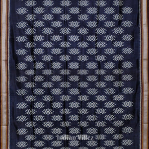 Berry Blue Dongria Border Contemporary Silk Saree