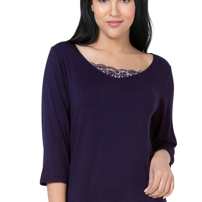 Lace Touch Sleep Top - Midnight