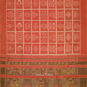 Peach Nabakothi Contemporary Designer Silk Saree