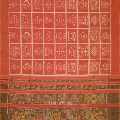 Peach Nabakothi Contemporary Designer Silk Saree