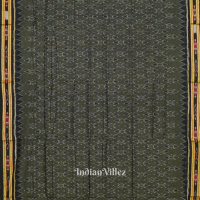 Bottle Green Maniabandha Cotton Tribal Saree