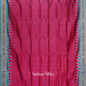 Maroon Phoda Kumbha Butta Design Odisha Ikat Khandua Silk Saree