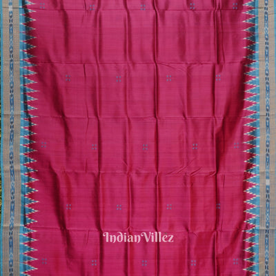 Maroon Phoda Kumbha Butta Design Odisha Ikat Khandua Silk Saree