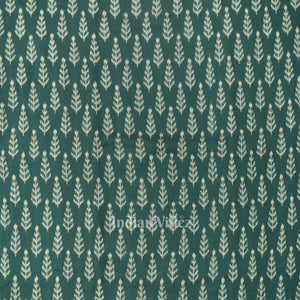 Dark Green Leaf Motif Sambalpuri Odisha Ikat Cotton Fabric