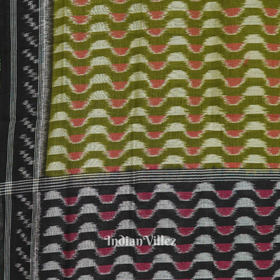 Green Multi Color Pure Sambalpuri Ikat Cotton Saree