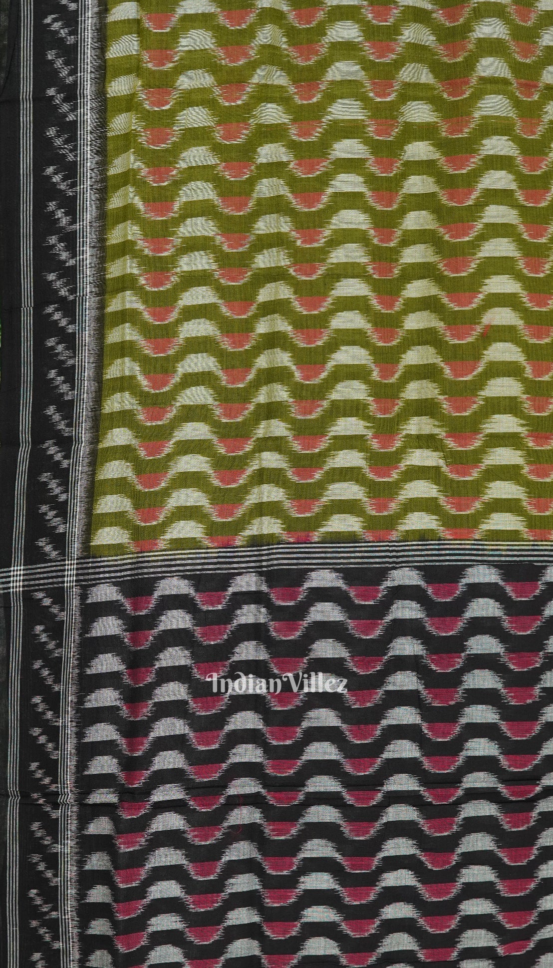 Green Multi Color Pure Sambalpuri Ikat Cotton Saree