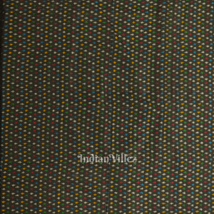 Exclusive Black Pochampally Ikat Silk & Cotton (Sico) Fabric