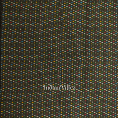 Exclusive Black Pochampally Ikat Silk & Cotton (Sico) Fabric