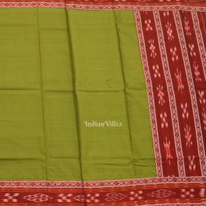 Maroon Green Pasapali Sambalpuri Cotton Dress set with Dupatta