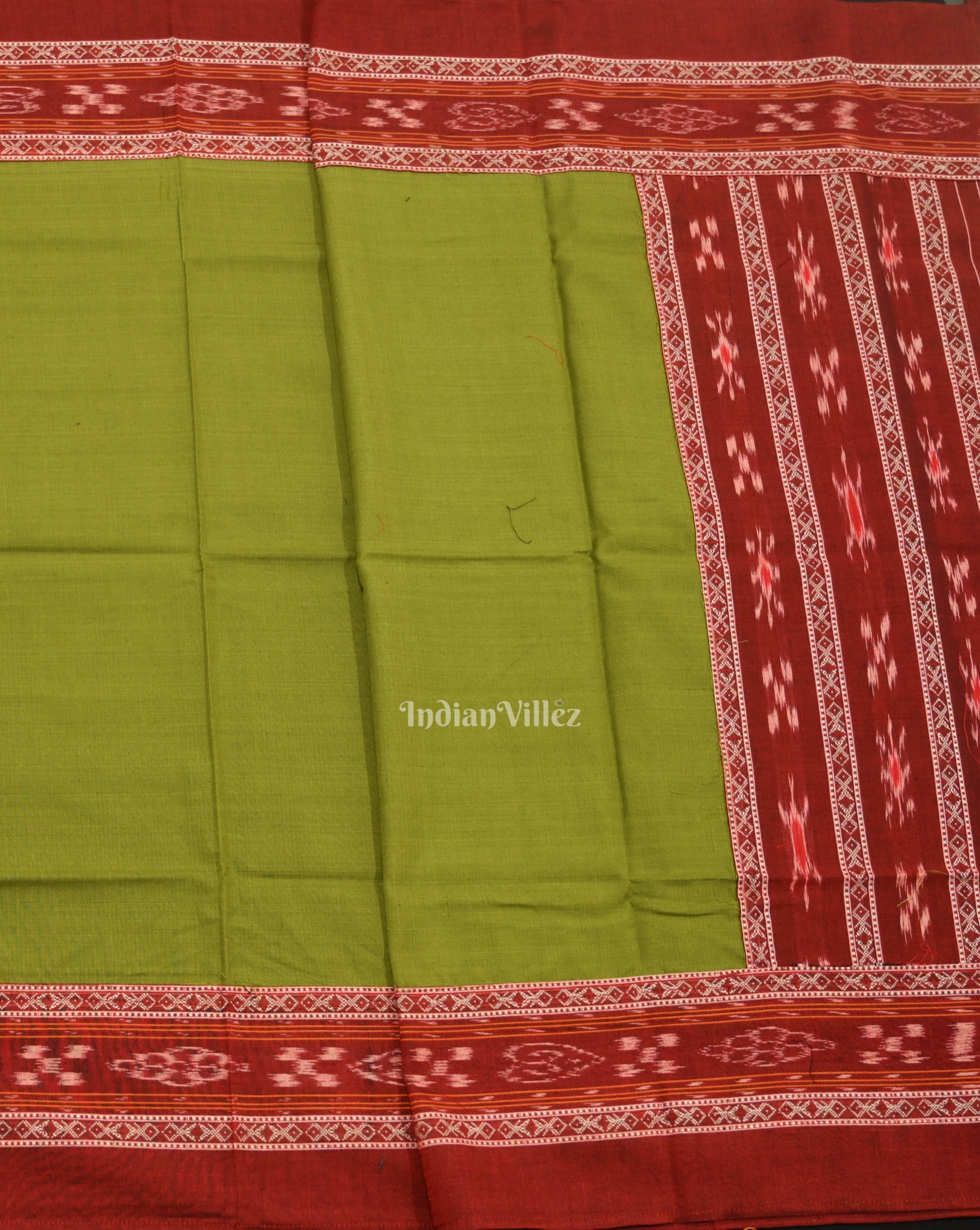 Maroon Green Pasapali Sambalpuri Cotton Dress set with Dupatta