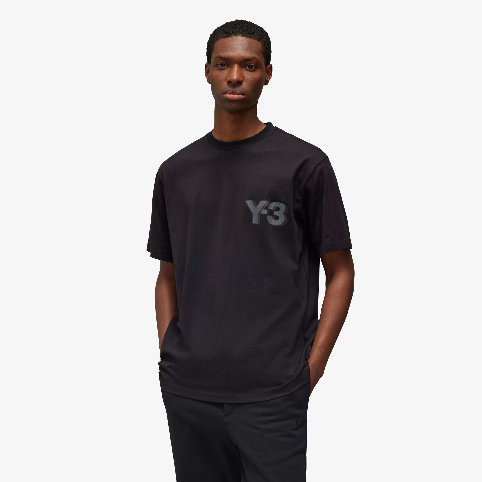 Y-3 | LOGO SHORT SLEEVE TEE { BLACK