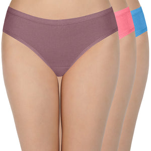 100% Cotton Bikini Panty Pack (Pack of 3) - D004 - Solid