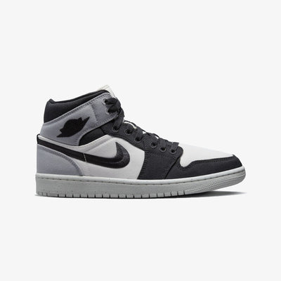 Jordan | AIR JORDAN 1 MID SE  { SAIL/BLACK-LT STEEL GREY