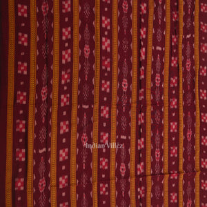 Maroon Yellow Odisha Ikat  Sambalpuri Dress Material & Dupatta