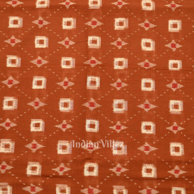 Brown Pasapali Sambalpuri Ikat Cotton Fabric