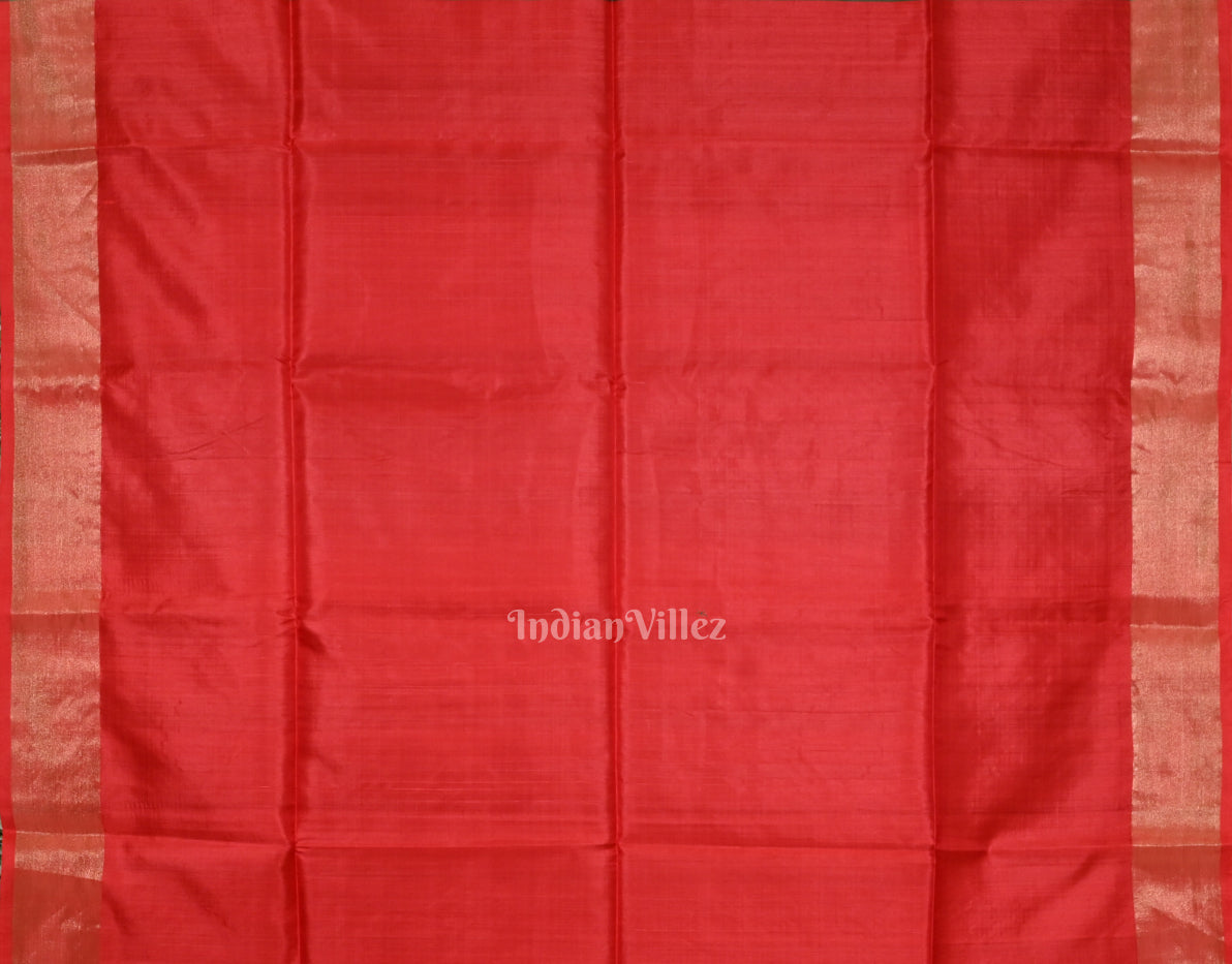 Green Red Pure Bishnupuri Silk Saree