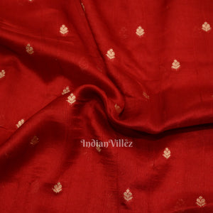 Deep Red Nartaki Theme Tussar Banarasi Handloom Silk Saree