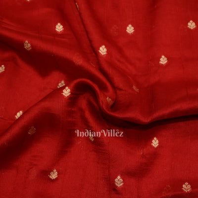 Deep Red Nartaki Theme Tussar Banarasi Handloom Silk Saree