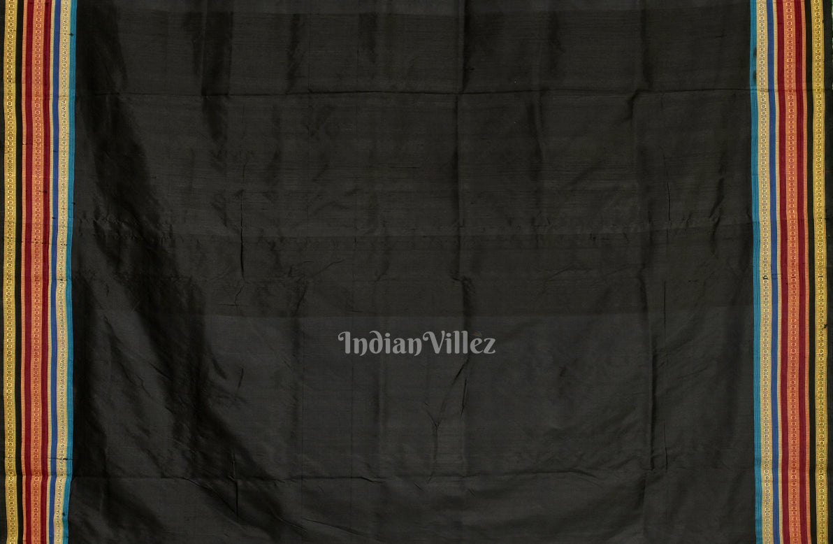 Black Kathiphera Odisha Ikat Khandua Silk Saree