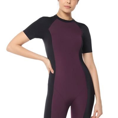 Leg Suit With Sleeves - Chockeberry With Nero