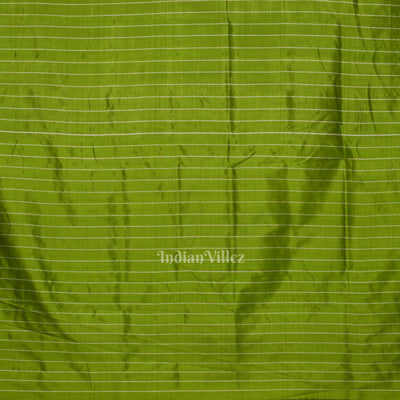 Parrot Green Buti Design Odisha Ikat Contemporary Designer Saree