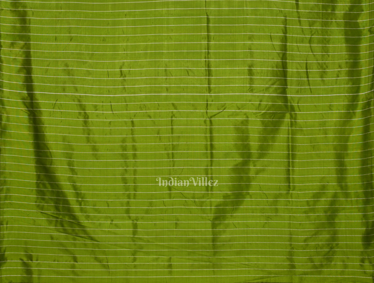 Parrot Green Buti Design Odisha Ikat Contemporary Designer Saree