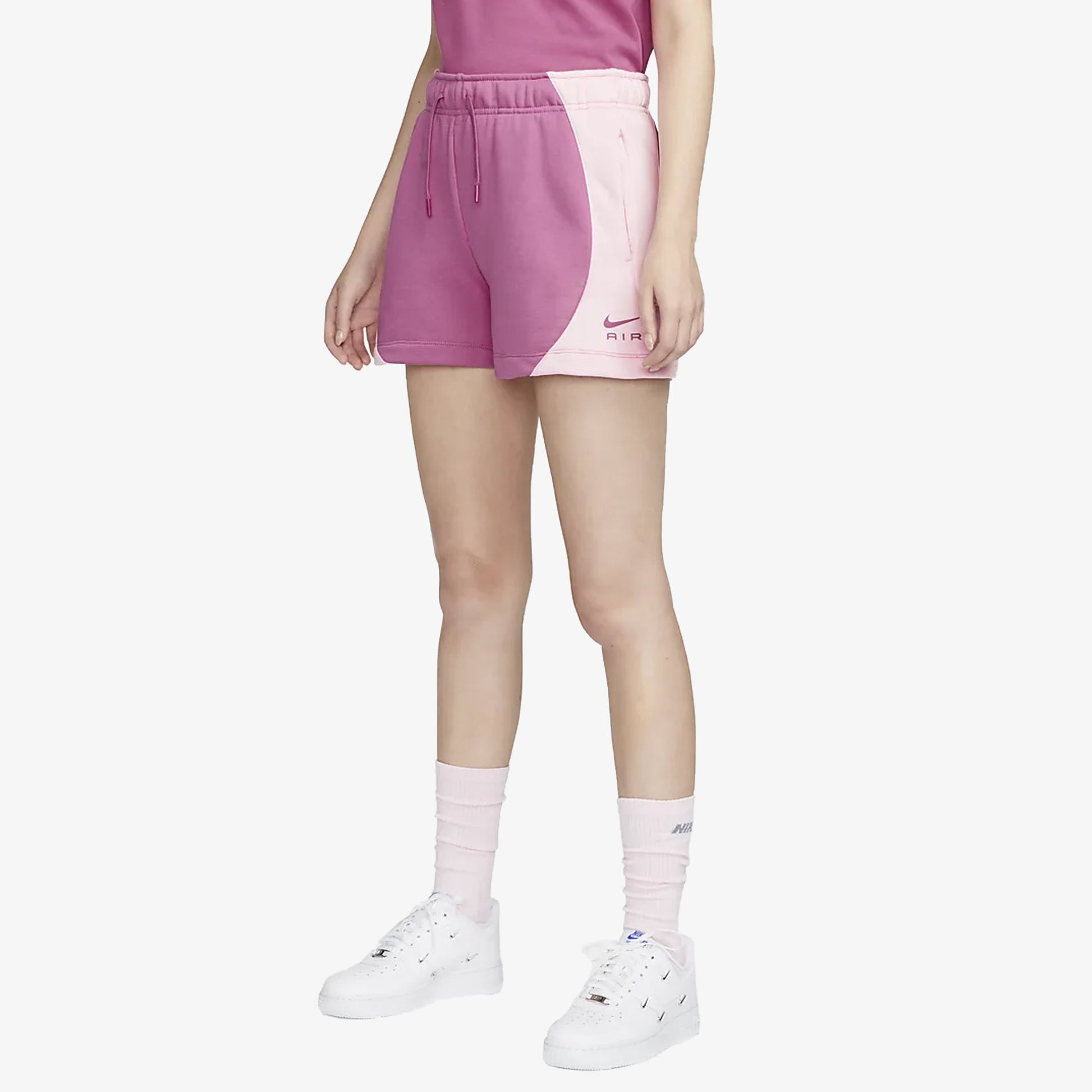 Nike | MID-RISE FLEECE SHORTS  { COSMIC FUCHSIA/PINK FOAM /COSMIC FUCHSIA