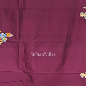 Magenta Kandarpa Hasti (Elephant) Pattachitra Saree