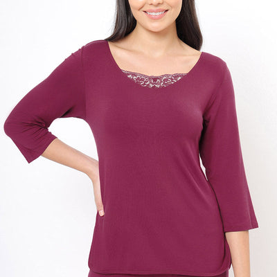 Lace Touch Sleep Top - Anemone