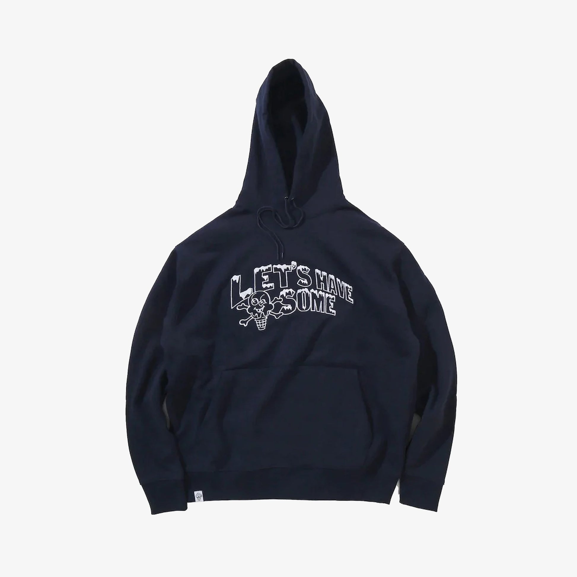 Icecream | EMBROIDERED LOGO COTTON HOODIE  { NAVY