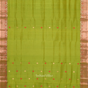 Mehendi Green Handwoven Baluchari Silk Saree