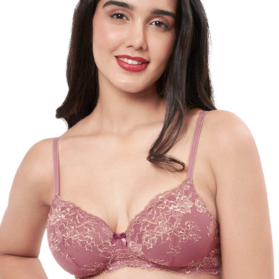Lace Delight Padded Wirefree Bra - Messa Rose