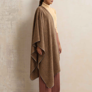 trueBrowns Brown Check Woollen Stole