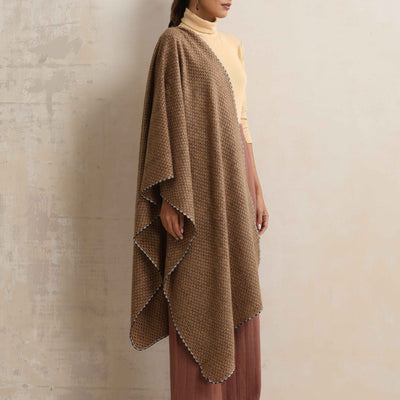 trueBrowns Brown Check Woollen Stole
