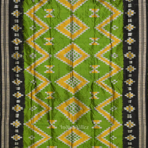 Green Black Pasapali  Sambalpuri Silk Saree