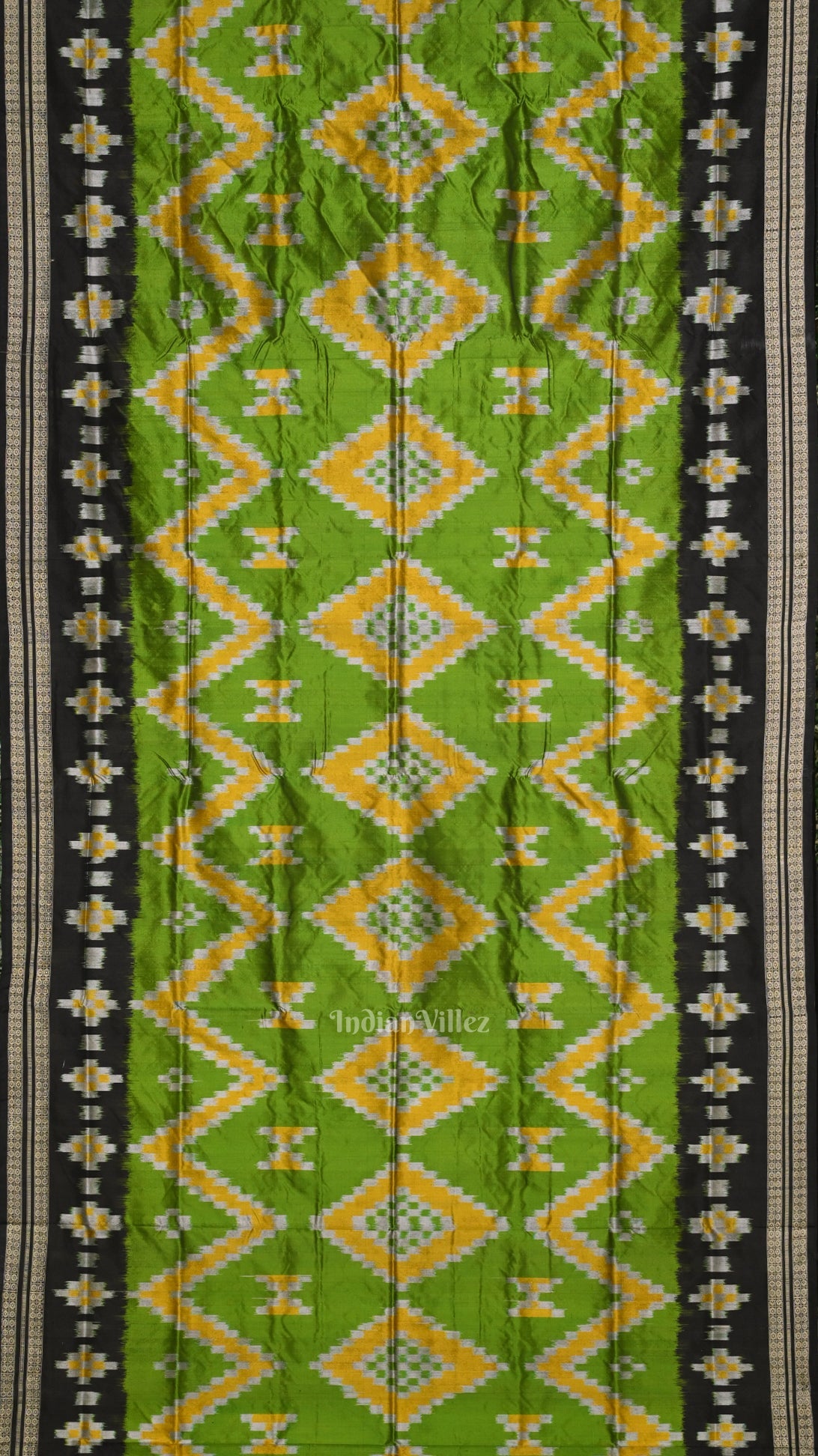 Green Black Pasapali  Sambalpuri Silk Saree