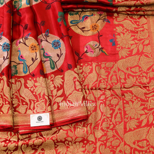 Attractive Bridal Red Banarasi Katan Silk Saree