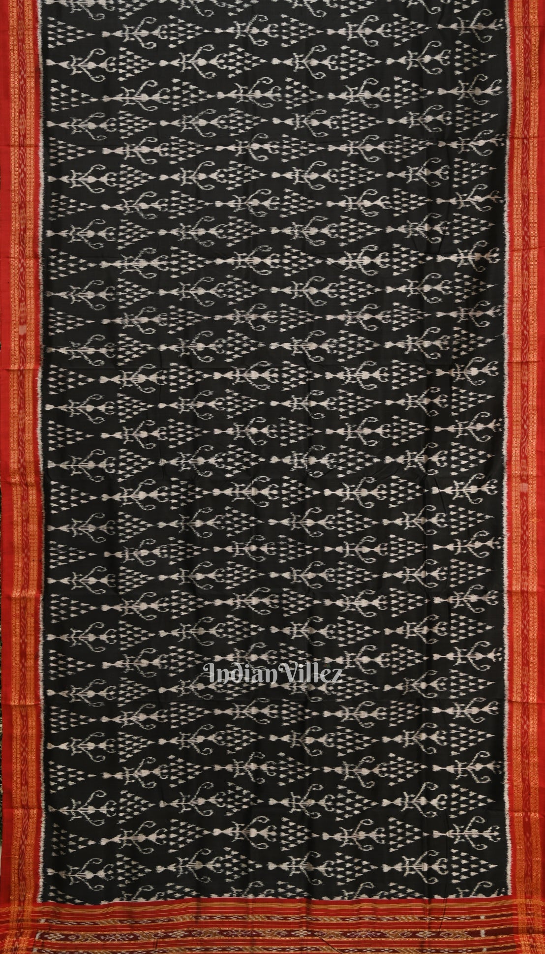 Black Tribal Art Odisha Ikat Khandua Silk Saree
