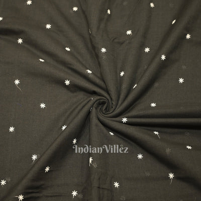 Black Floral Motif Odisha Ikat  Bomkai Cotton Fabric
