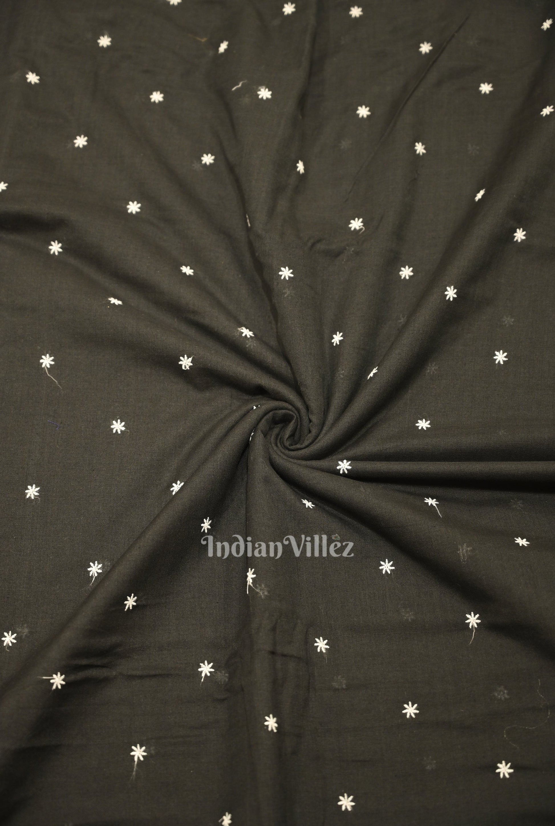 Black Floral Motif Odisha Ikat  Bomkai Cotton Fabric