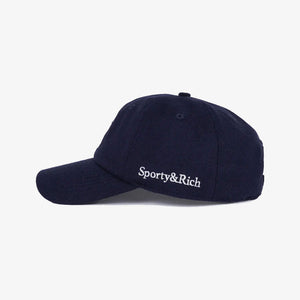 SPORTY & RICH | BOUCLE S WOOL CAP { NAVY
