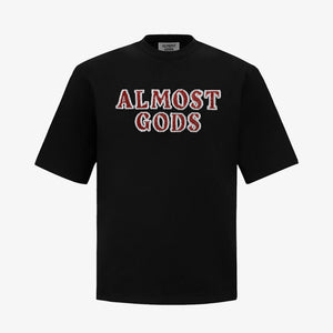 ALMOST GODS | HAND EMBROIDERED KARDANA LOGO TEE { BLACK