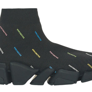 Balenciaga Speed 2.0 Allover Logo Recycled Knit Black Multicolor (Women'S)