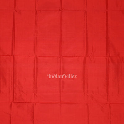 White Red Laxmi Pada Jhoti Design Bomkai  Sambalpuri Silk Saree