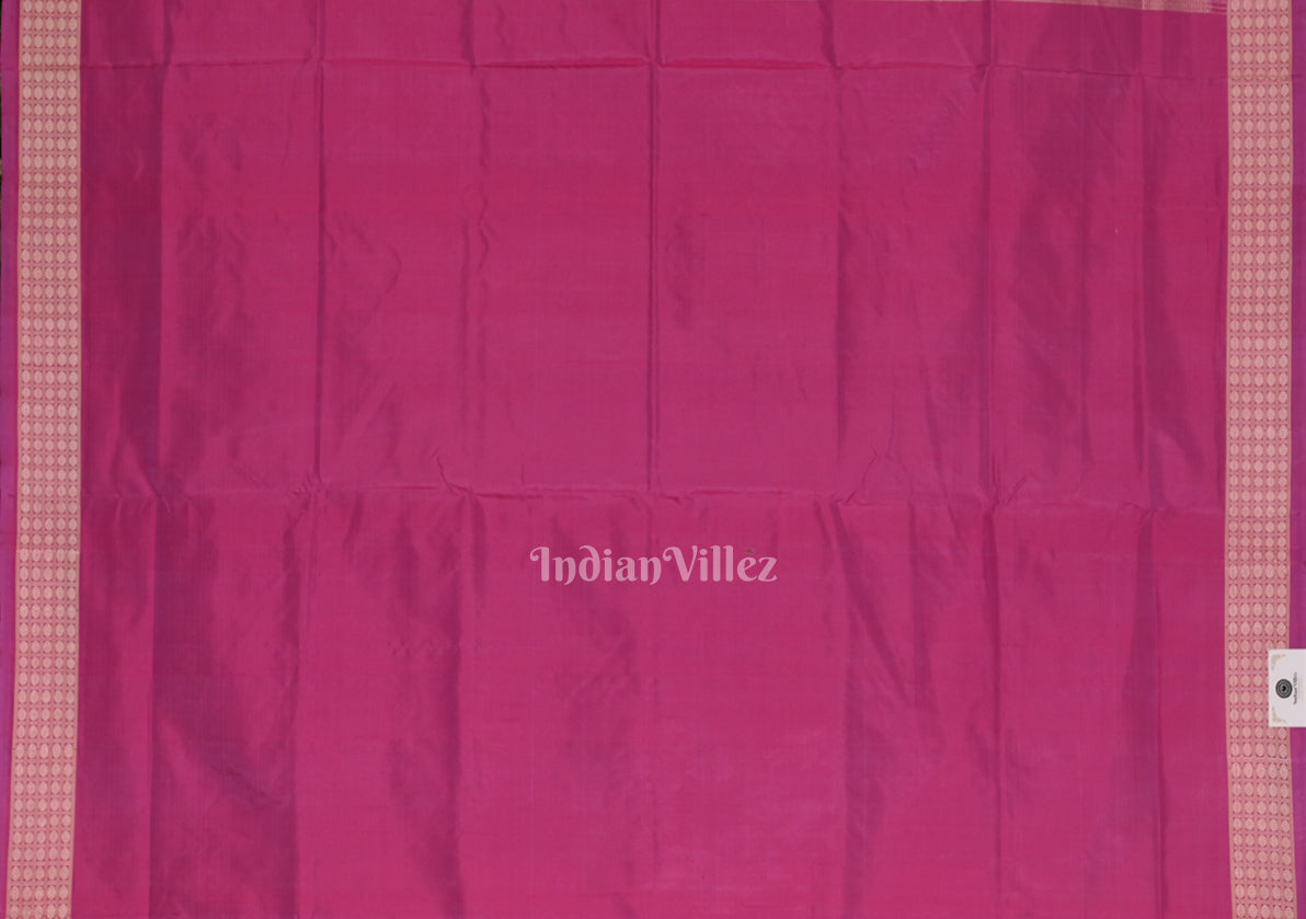 Rani Pink Natural Dyed Sambalpuri Silk Saree ( 7 Wonders of the World)