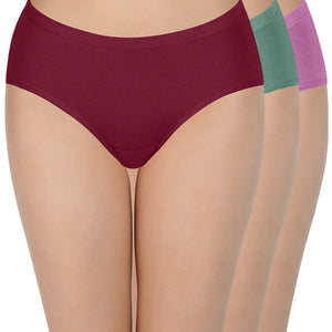 100% Cotton Hipster Panty Pack (Pack of 3) - D013 - Solid